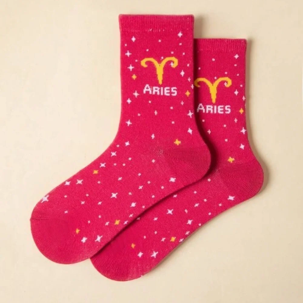 Zodiac Sign Crew Socks with Constellation